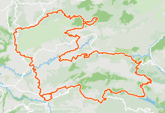 Mapa con el track de la ruta gravel Marina Alta