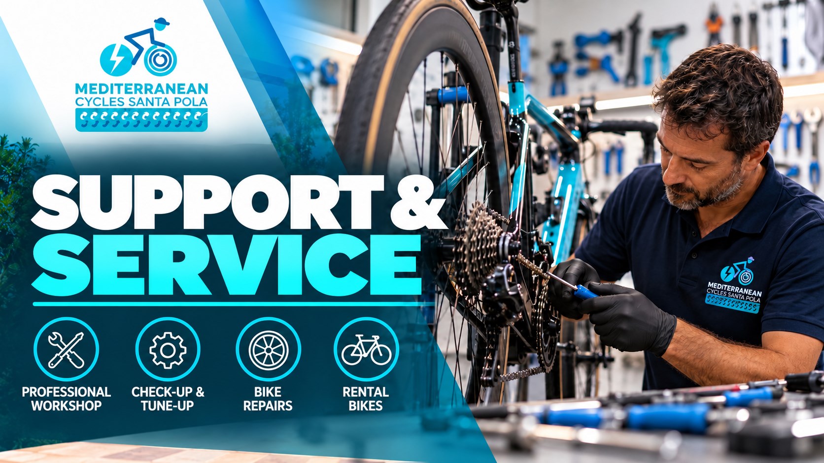 Support and service for rental bikes - Mediterranean Cycles