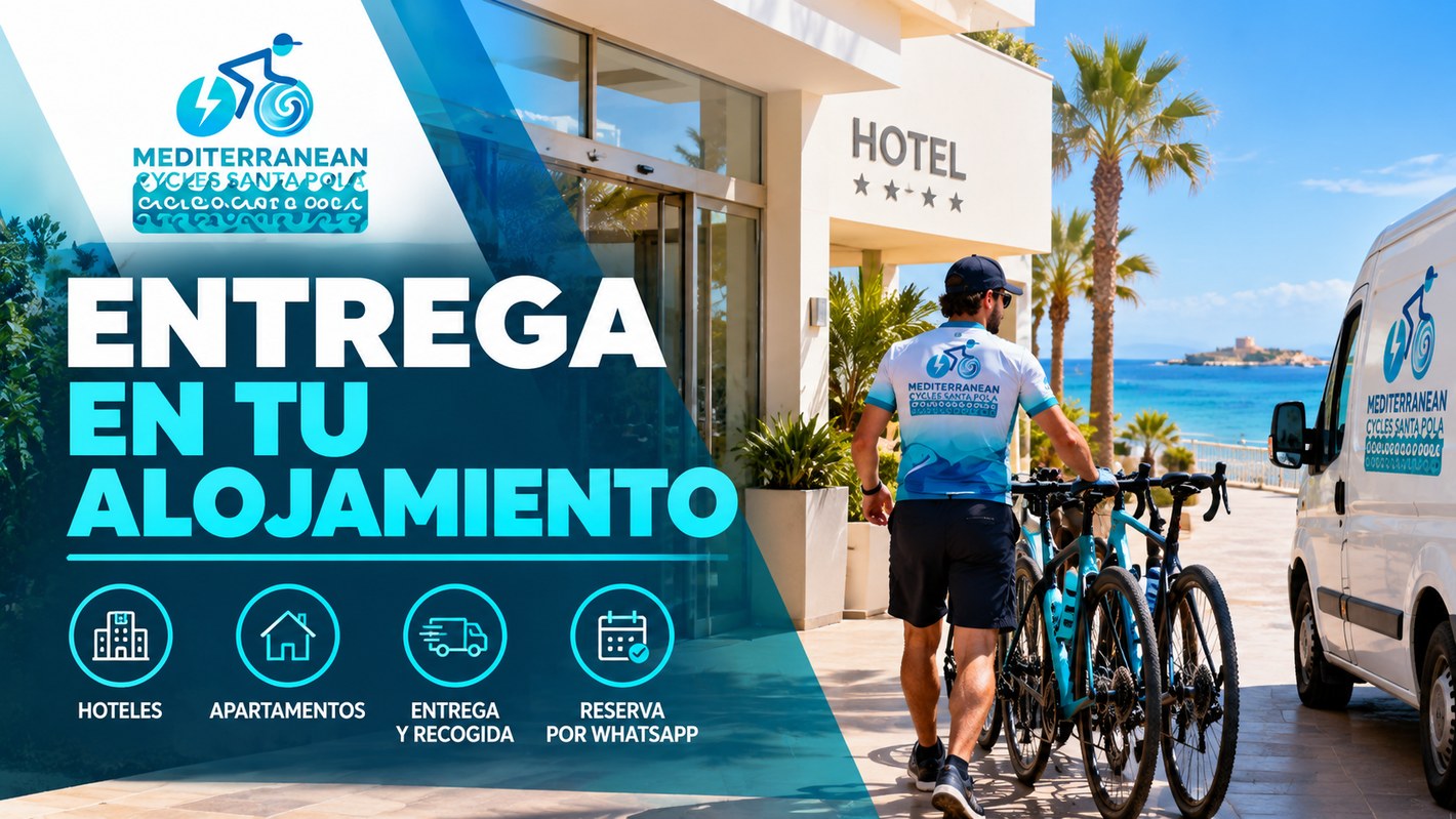 Entrega de bicicletas en hoteles y alojamientos de Santa Pola - Mediterranean Cycles